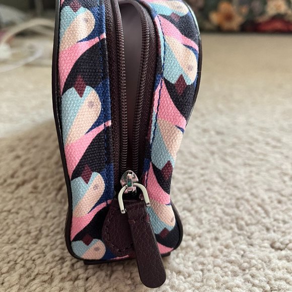 Kate Spade *Geo Bird* Dome Canvas Travel Case | Makeup Bag | Pen Pouch | EUC - Picture 6 of 10